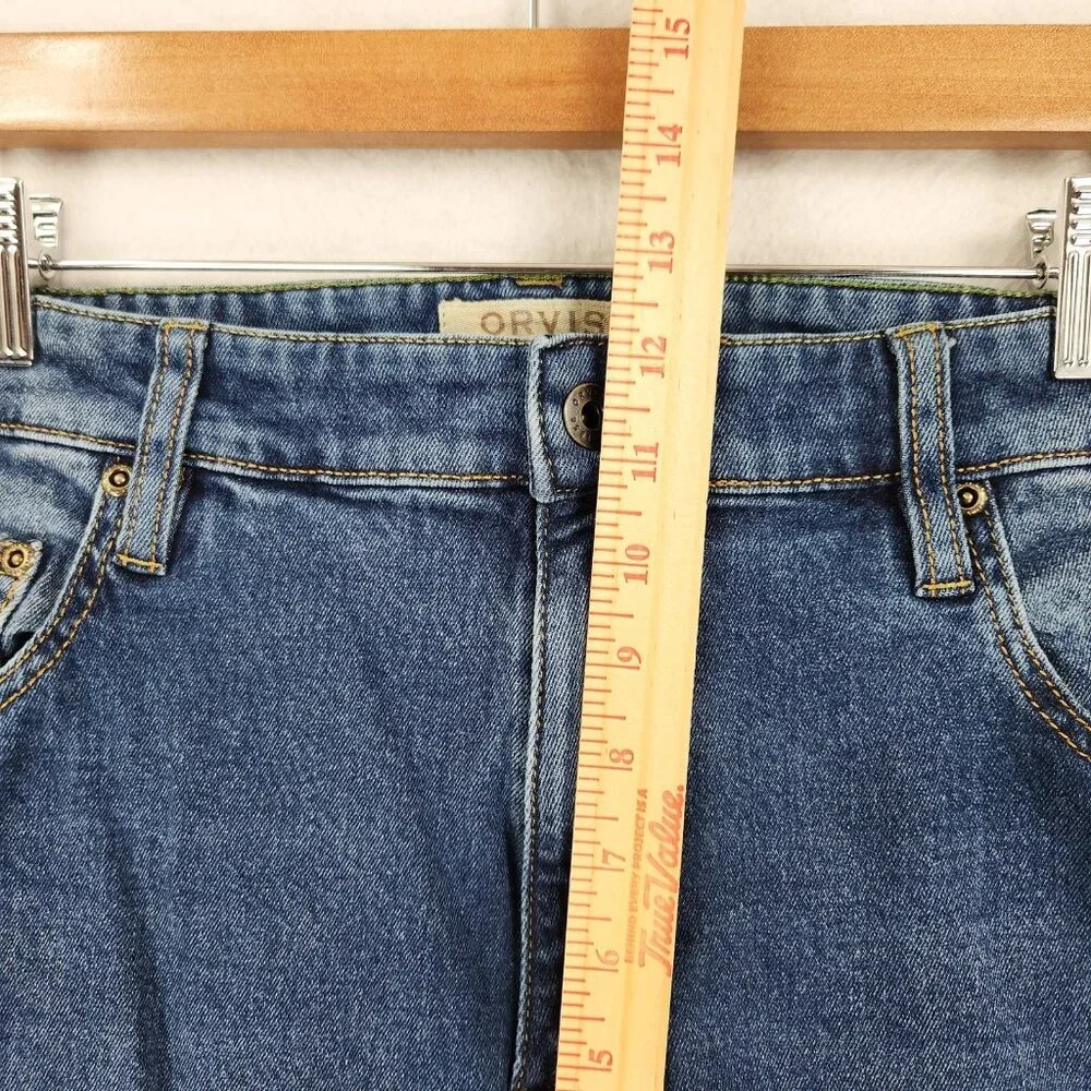 Orvis Jeans Mens 38x34 Blue Straight Leg Stretch Denim Five Pocket Casual